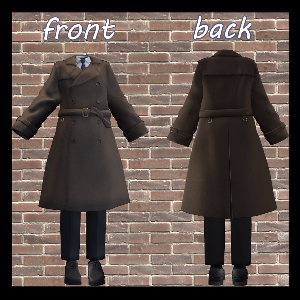 【VRChat向け衣装】トレンチコート