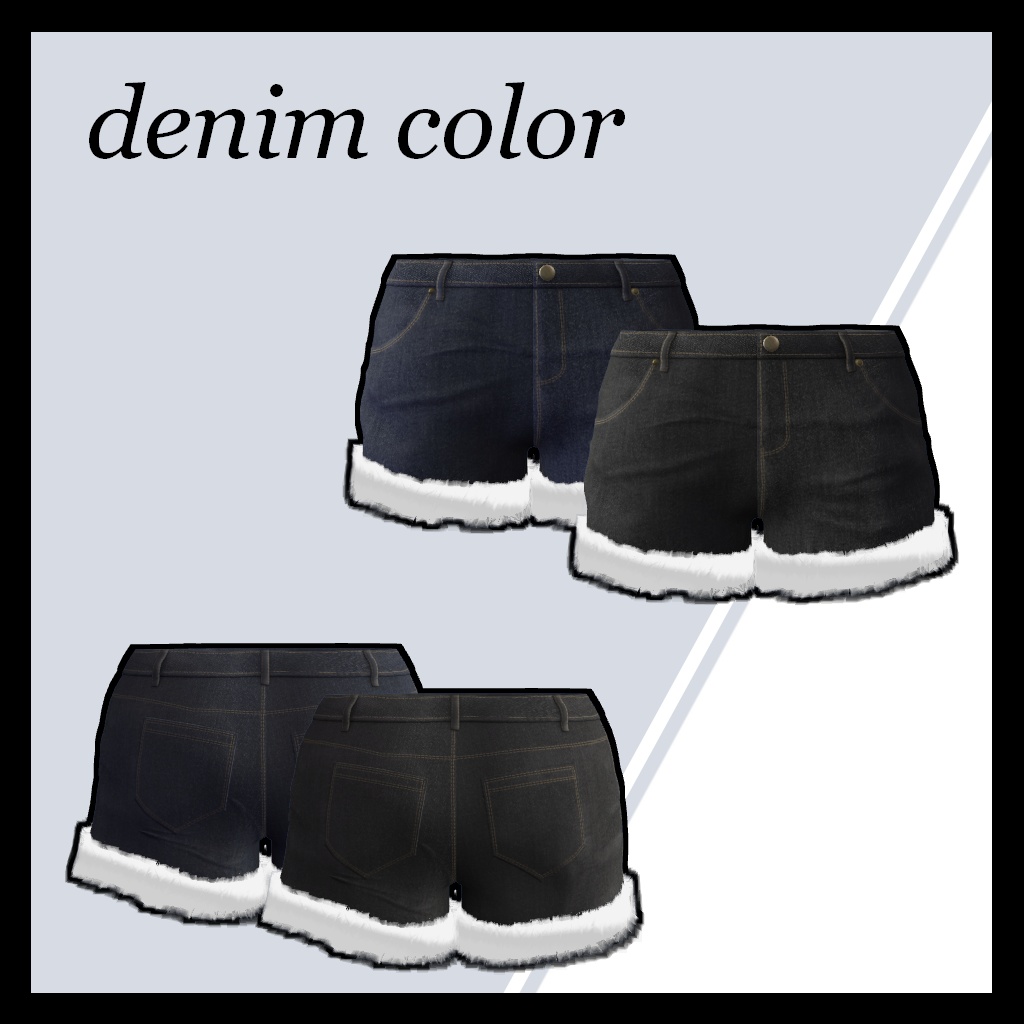 シンプルパーカー&デニムショートパンツ