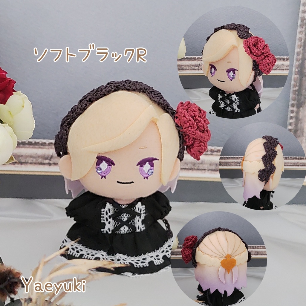 ハンドメイド*バラのヘアバンド10センチぬい用