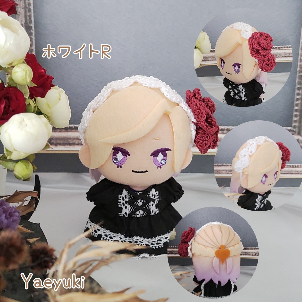 ハンドメイド*バラのヘアバンド10センチぬい用