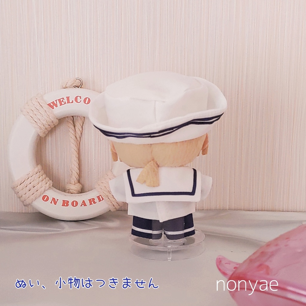 ハンドメイド*セーラー服シャツ&パンツセット10センチぬい用