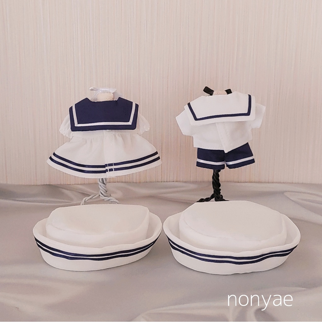 ハンドメイド*セーラー服シャツ&パンツセット10センチぬい用