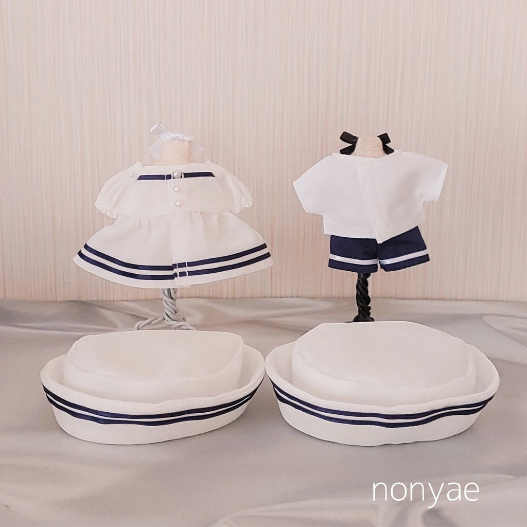 ハンドメイド*セーラー服シャツ&パンツセット10センチぬい用