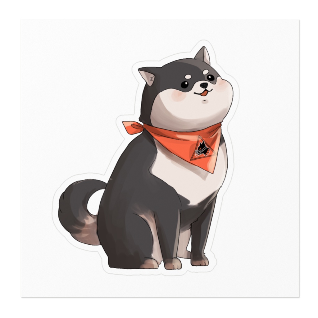 豆柴隊・黒ステッカー