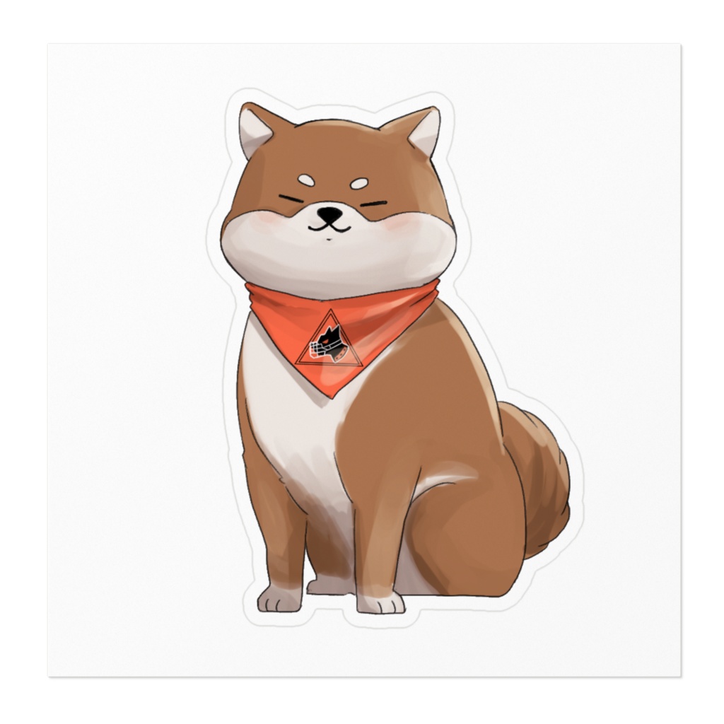 豆柴隊・茶ステッカー