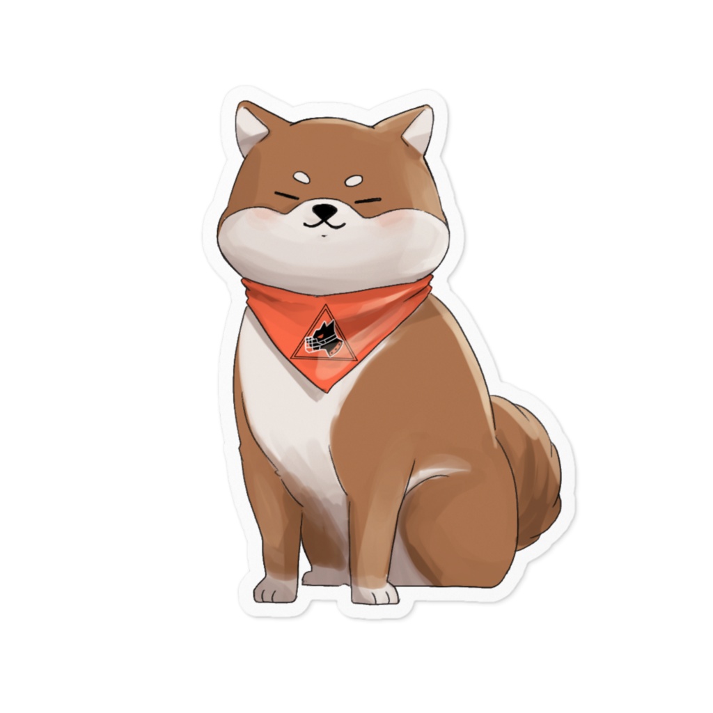 豆柴隊・茶ステッカー