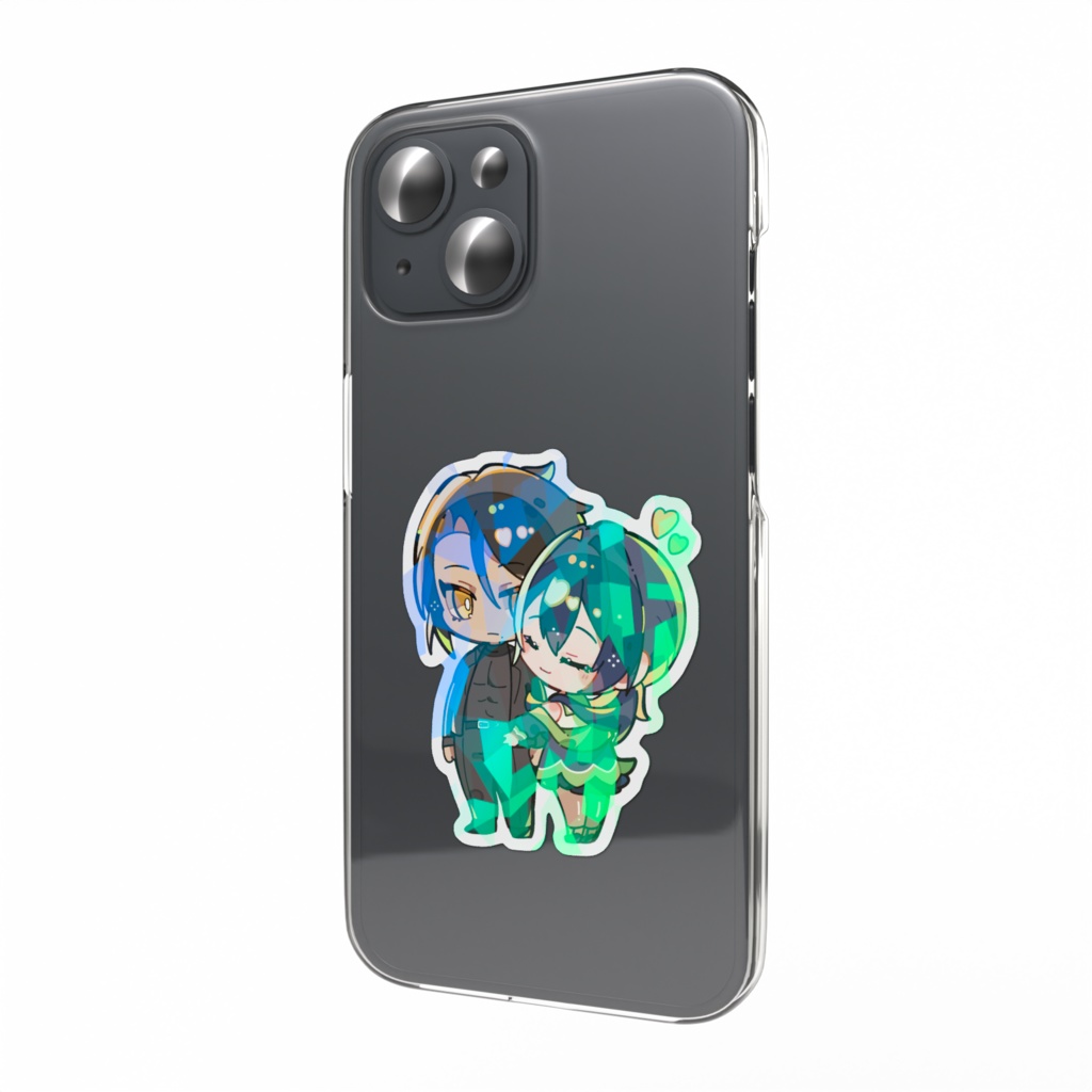 【神鳥邸の午睡】美鶴と仁科デフォルメホログラムスマホステッカー