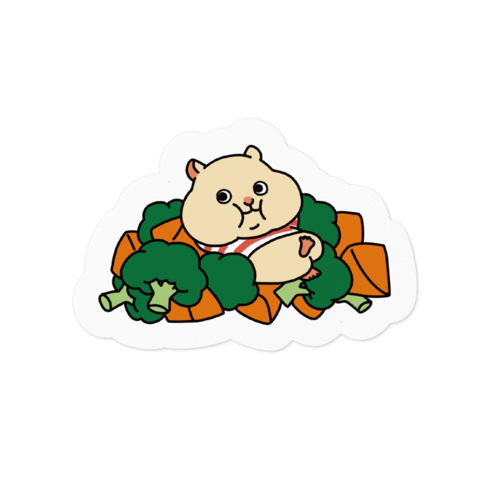 おやさいにうもれて幸せステッカー