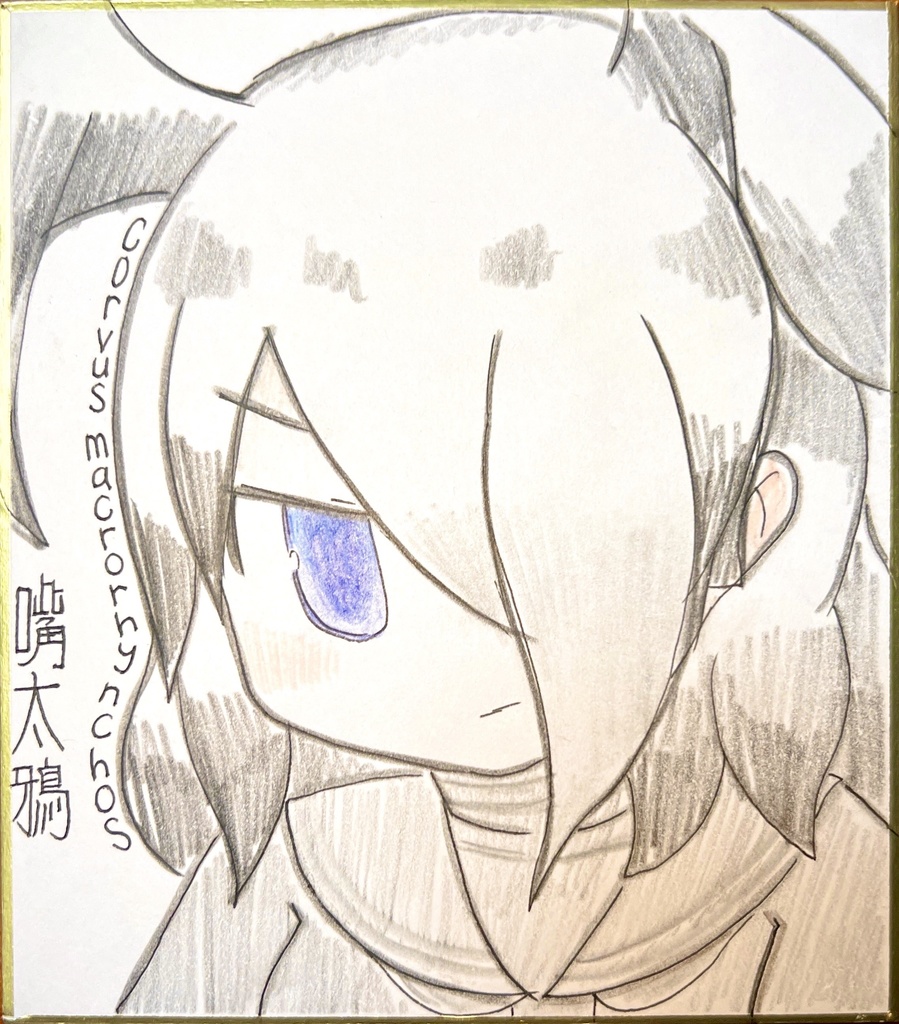 ハシブトガラス　けものフレンズ色紙