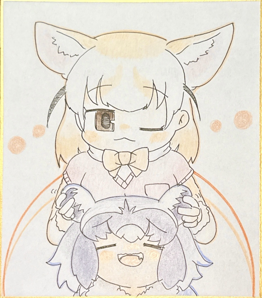 アライグマ、フェネック　けものフレンズ色紙