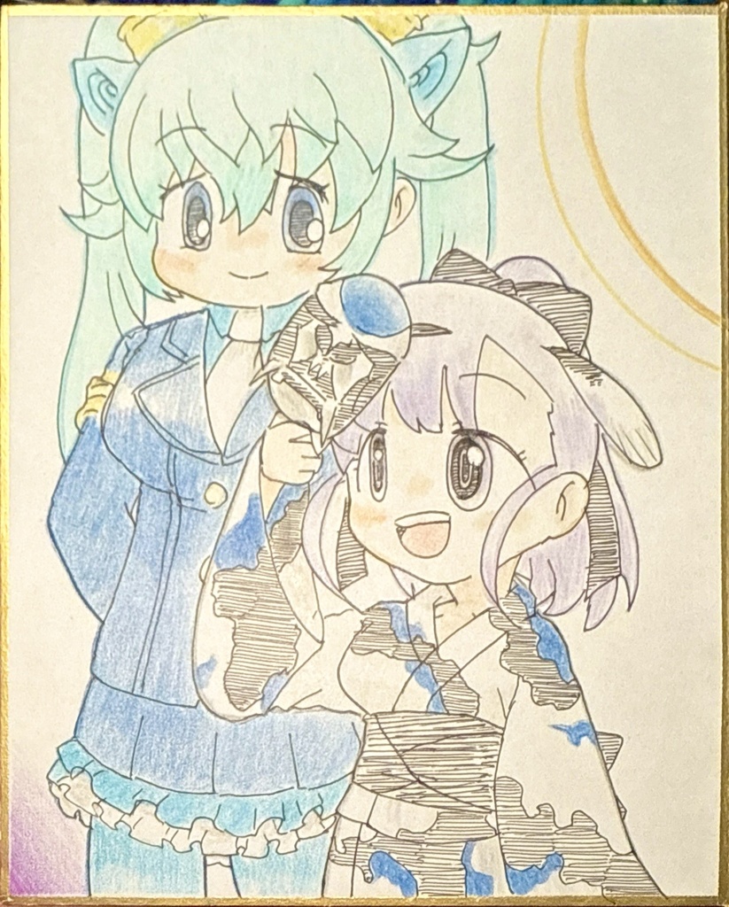 人面魚、青龍　けものフレンズ色紙