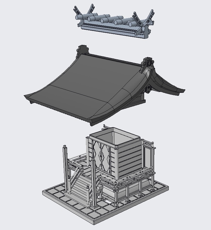 神社 流れ造り・一間社・本殿