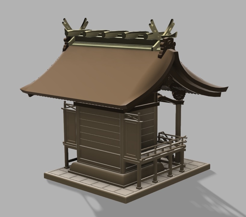 神社 流れ造り・一間社・本殿