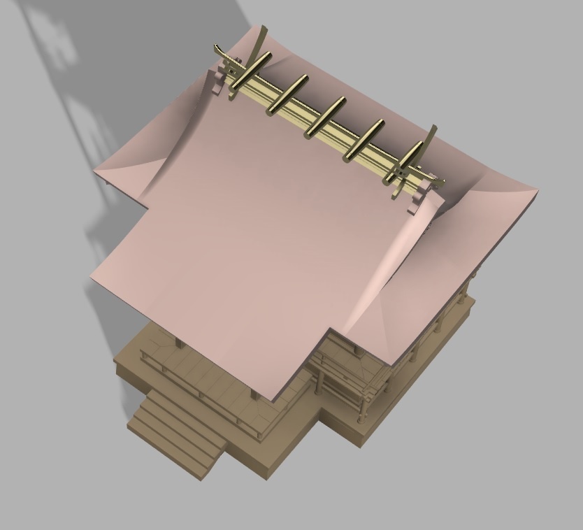 神社 入母屋造り(平入り)・三間社・本殿