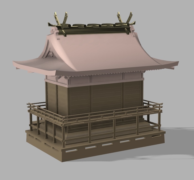 神社 入母屋造り(平入り)・三間社・本殿