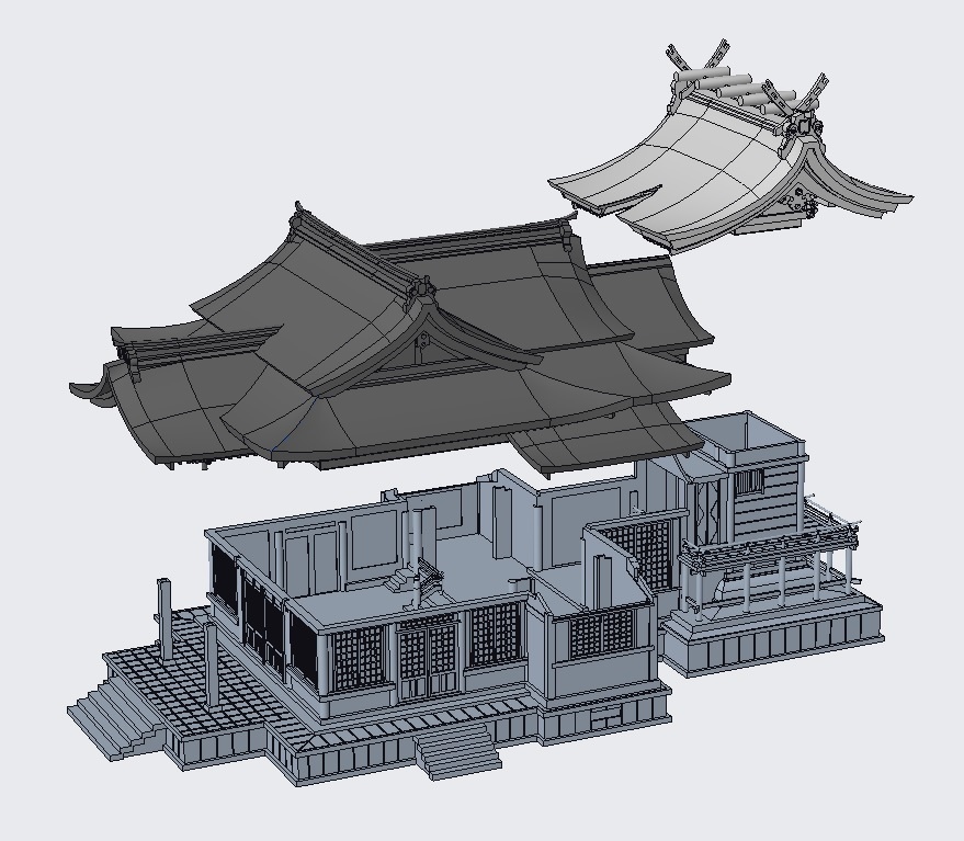 神社 流れ造り・社殿