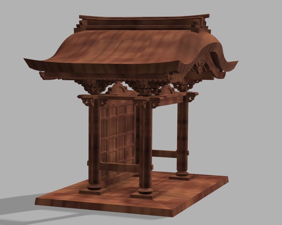 仏閣　【向い唐門】　3Dデータ（STEP , OBJ）