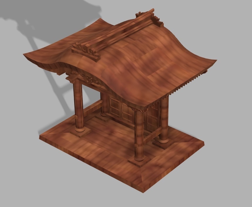 仏閣 【向い唐門】 3Dデータ(STEP , OBJ)