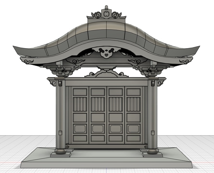 仏閣 【向い唐門】 3Dデータ(STEP , OBJ)