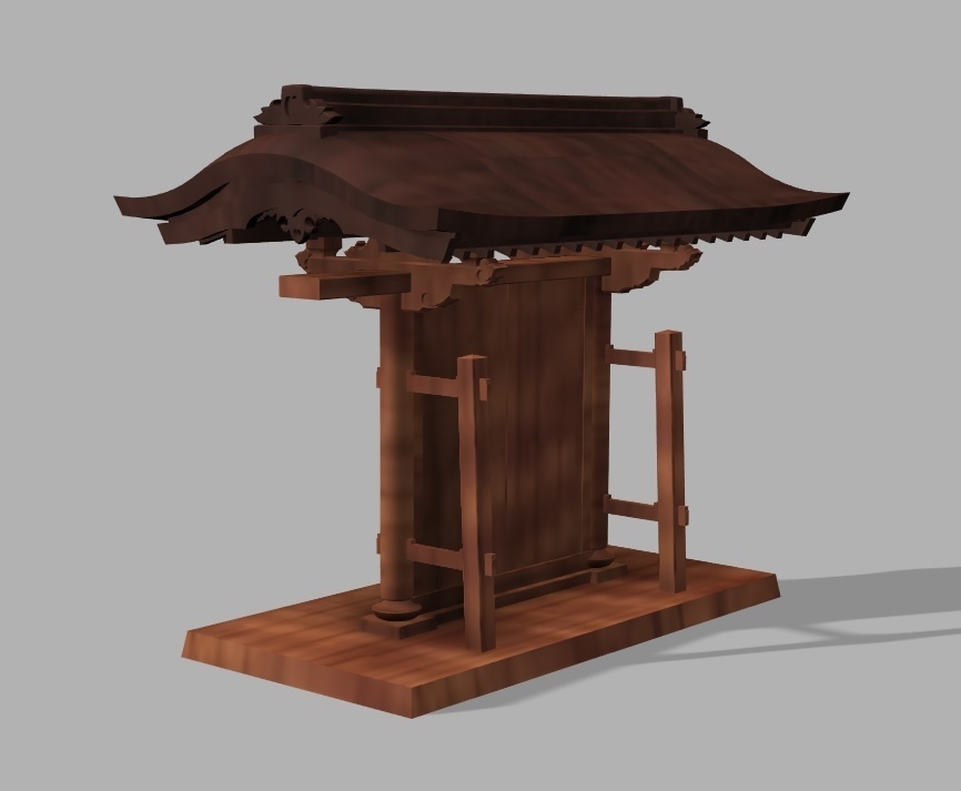 仏閣 【平唐門】 3Dデータ(STEP、OBJ)