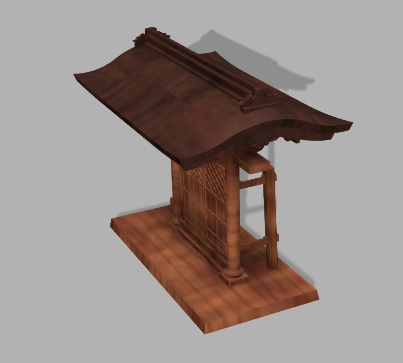 仏閣 【平唐門】 3Dデータ(STEP、OBJ)