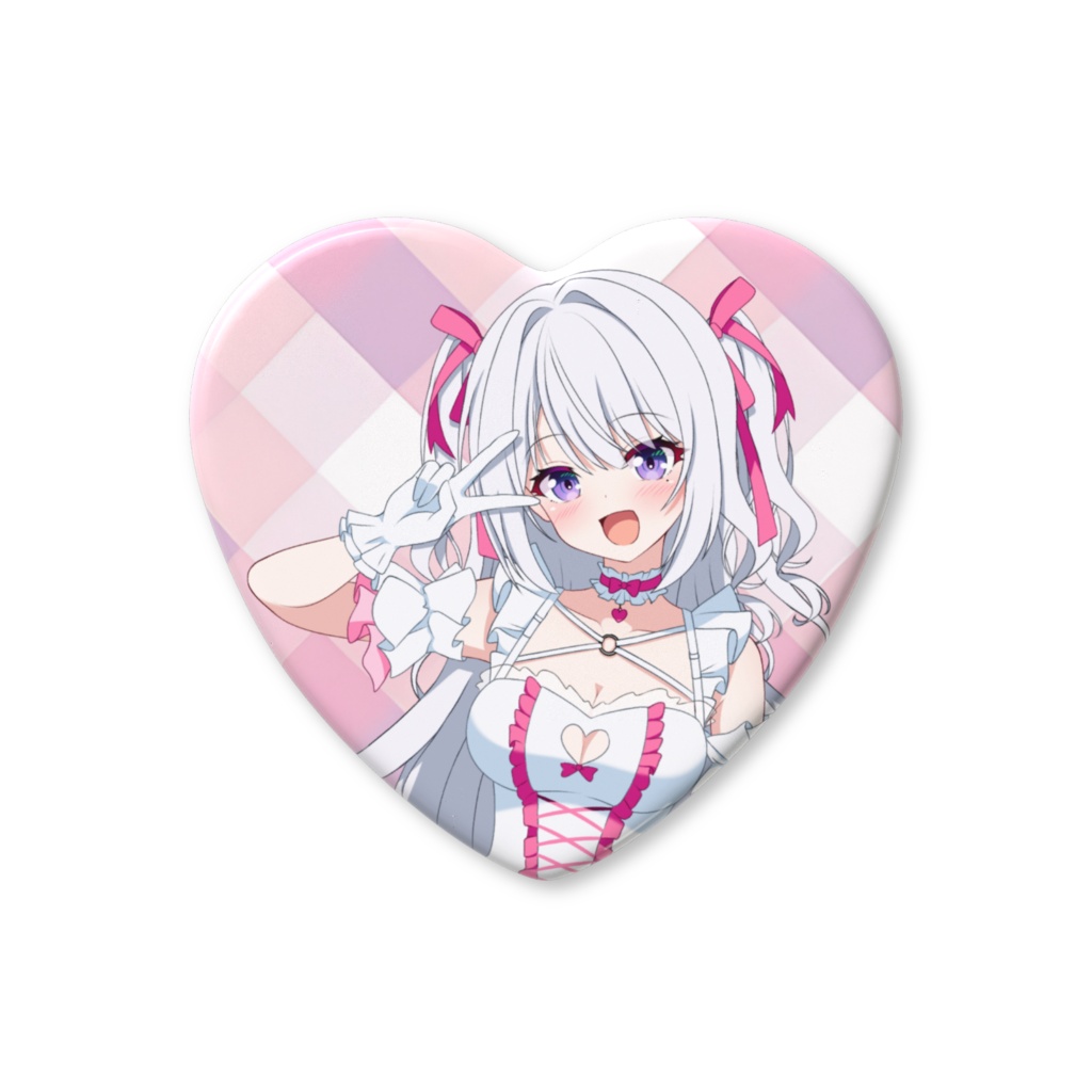 ハート缶バッジ A.B.C 水星七海 Vtuber半年記念