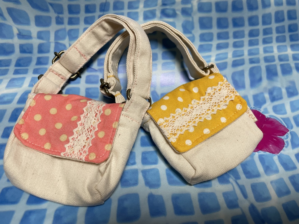 ショルダーバッグ(水玉) ドール・ぬいぐるみ用