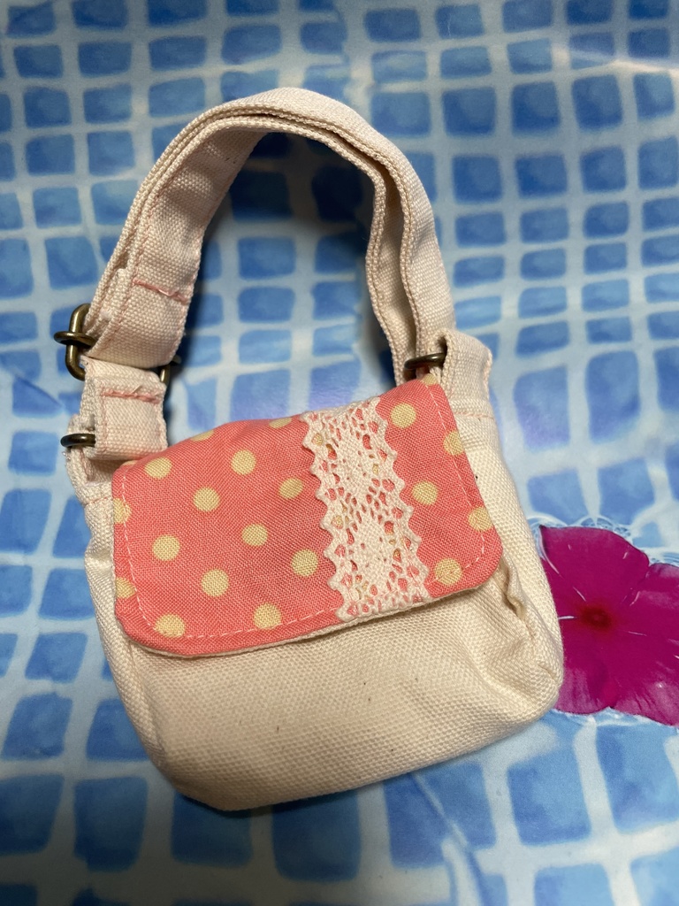 ショルダーバッグ(水玉) ドール・ぬいぐるみ用