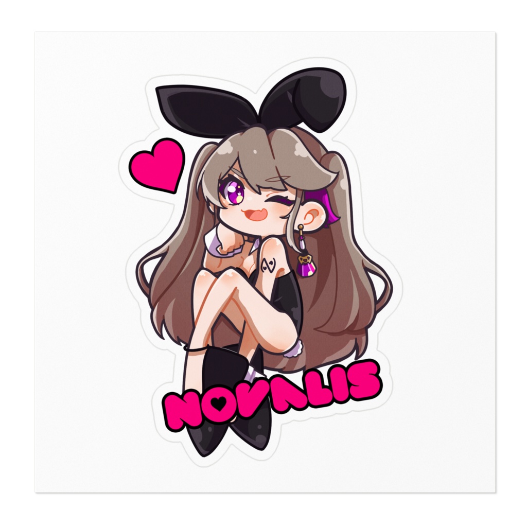 バレンタインラビット💜ステッカー