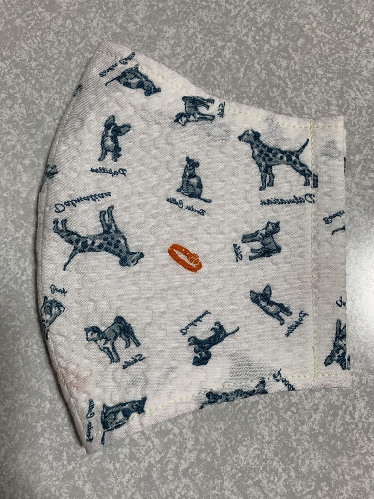 【再販無し】立体インナーマスク 大きめ 夏用 犬柄