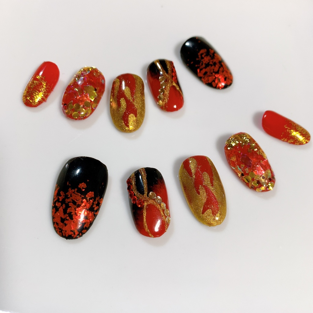 【現品のみ】煉獄杏寿郎イメージ ネイルチップ