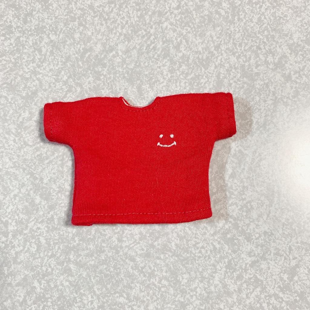 ドール用 スマイルワンポイント刺繍入りTシャツ