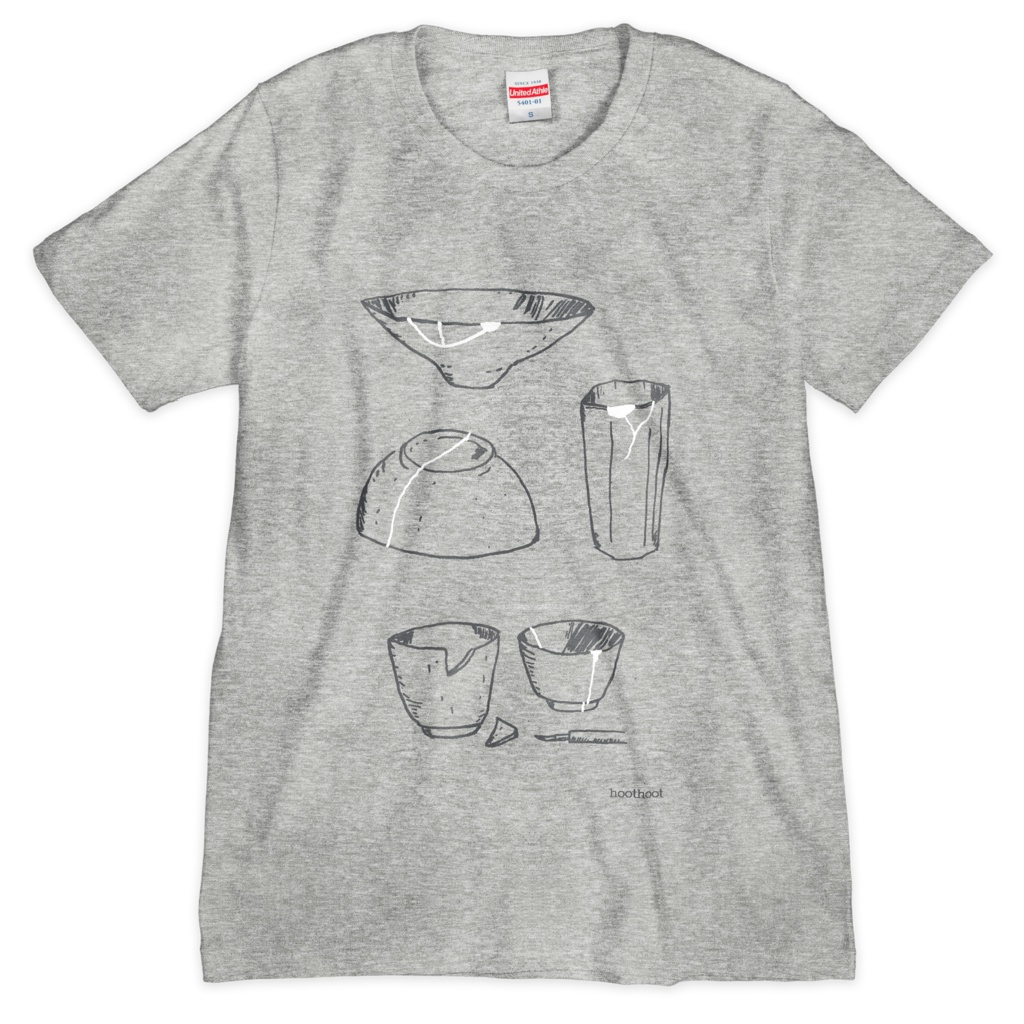 器の景色tシャツ 2色シルクスクリーン印刷 自家焙煎珈琲hoothoot Booth