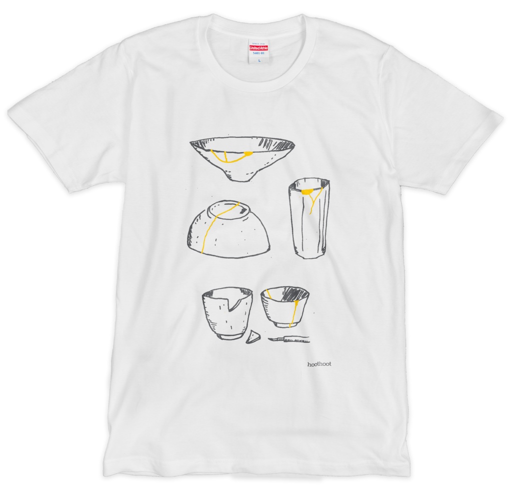 器の景色Tシャツ(2色シルクスクリーン印刷)