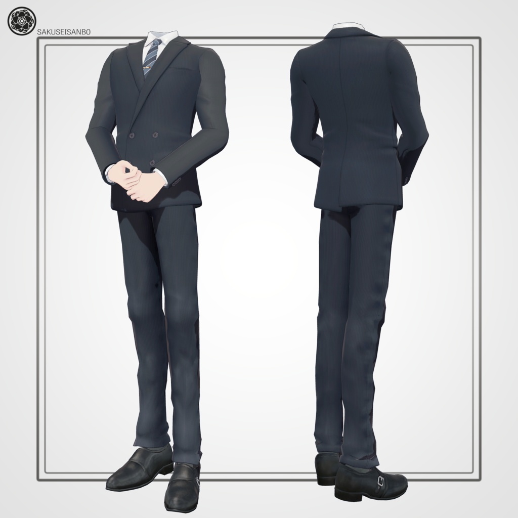 メンズ用ダブルスーツ3Dモデル