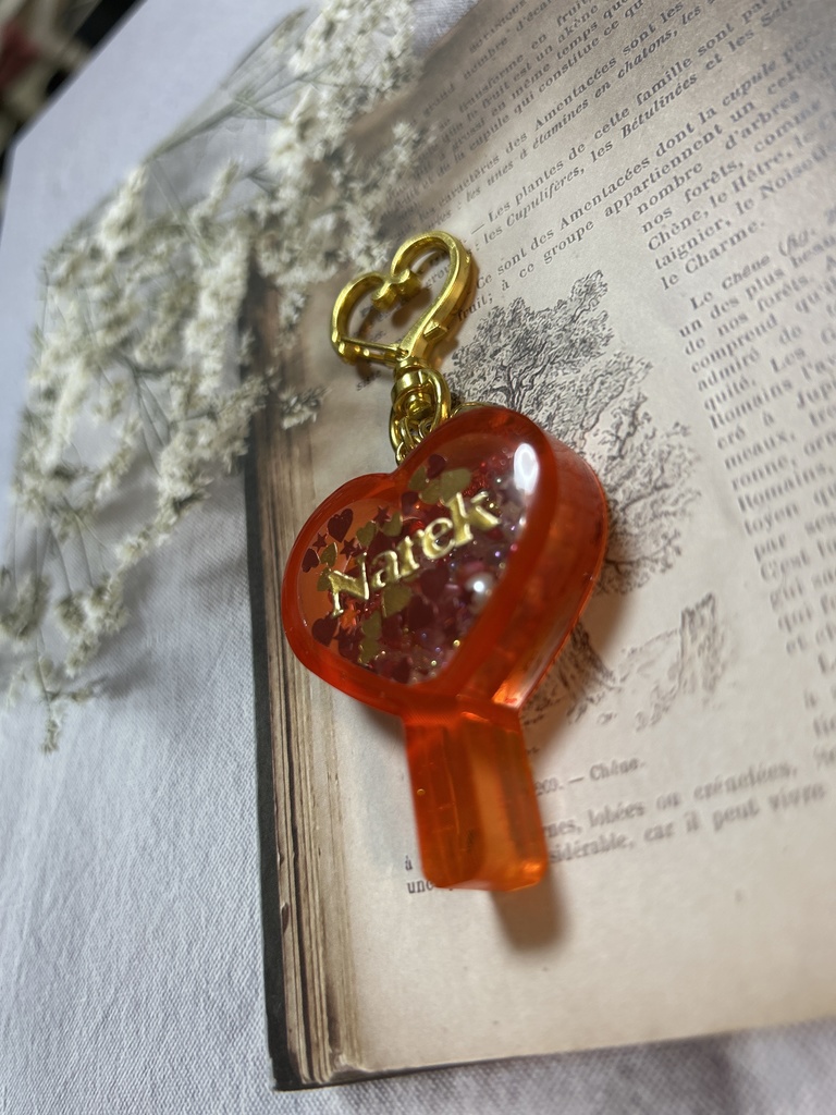 ナレク ハートうちわ型シェイカーキーホルダー