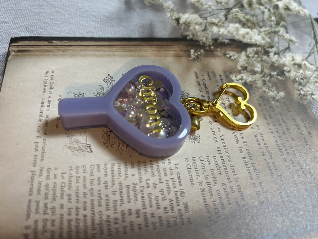 ダメプリ クロム ハートうちわ型シェイカーキーホルダー