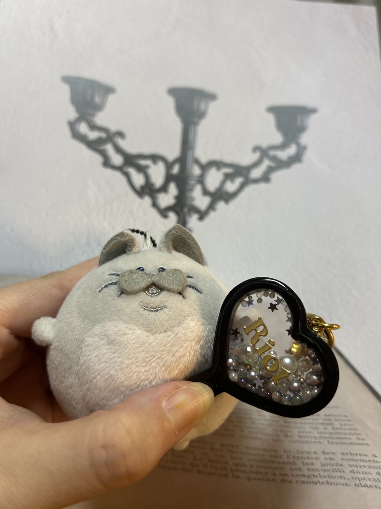 ダメプリ リオットさんハートうちわ型シェイカーキーホルダー