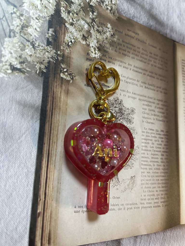 ダメプリ アニちゃんハートうちわ型シェイカーキーホルダー