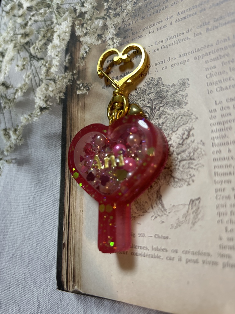 ダメプリ アニちゃんハートうちわ型シェイカーキーホルダー