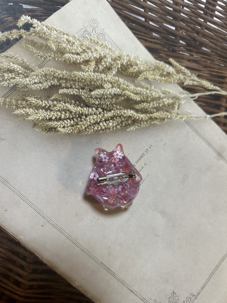 グリまるブローチお花いっぱい