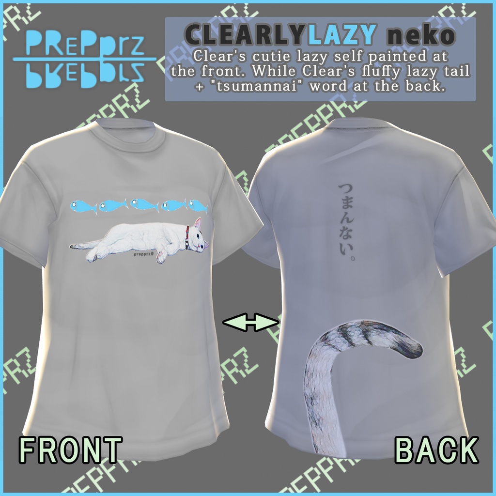 【VRoid】CLEARLYLazyねこ Tシャツ