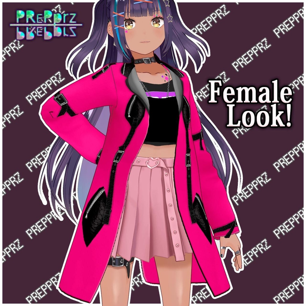 【VRoid】ベルベット&ストラップコート