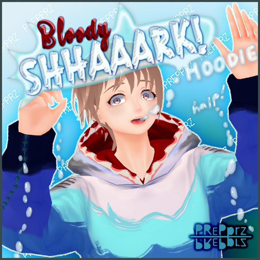 【VRoid】Bloody SHHAAARK パーカー