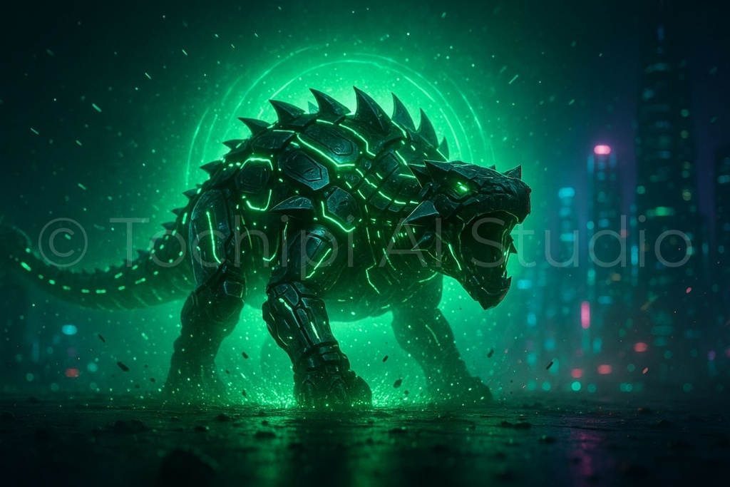 【4K】サイバーメカ恐竜アート|アンキロサウルス|Series 01