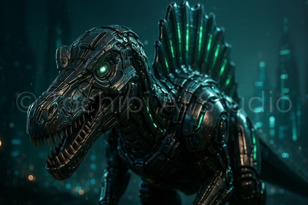 【12K】サイバーメカ恐竜アート|スピノサウルス|Series 01