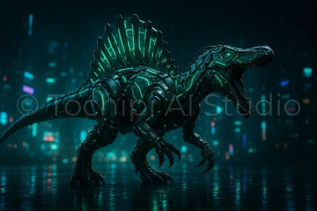 【12K】サイバーメカ恐竜アート|スピノサウルス|Series 01