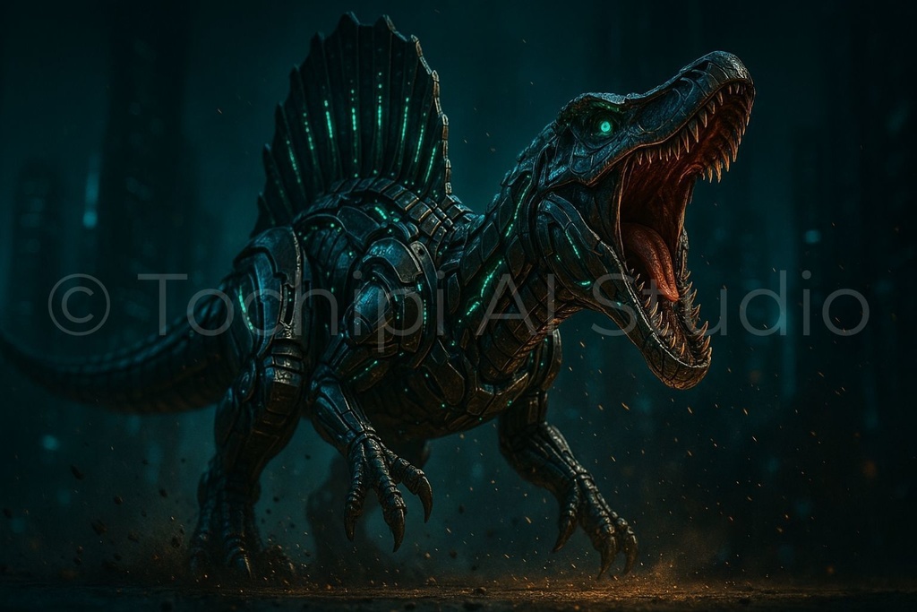 【12K】サイバーメカ恐竜アート|スピノサウルス|Series 01