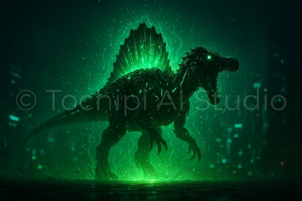 【4K・12Kセット】サイバーメカ恐竜アート|スピノサウルス|Series 01