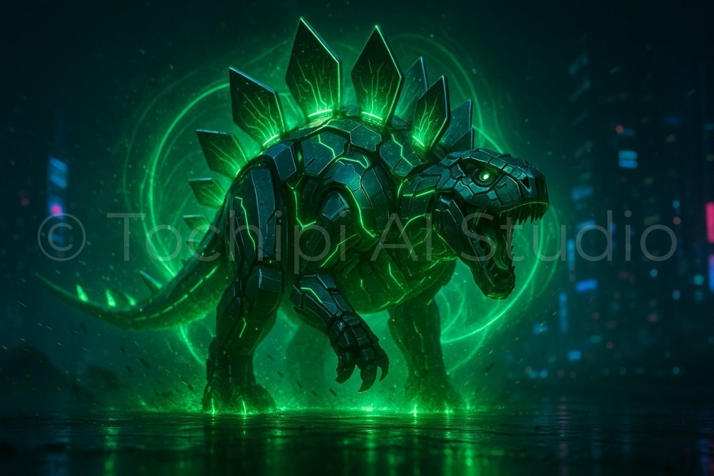 【12K】サイバーメカ恐竜アート|ステゴサウルス|Series 01